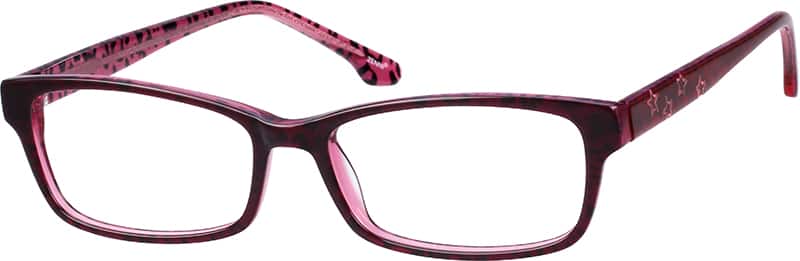 Angle view of Rectangle Glasses 180118 in Red