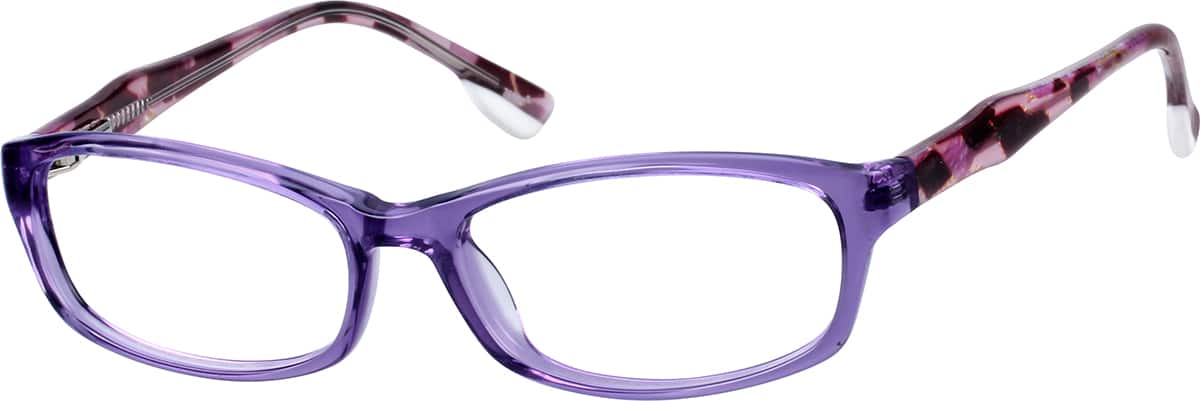 Angle view of Oval Glasses 180217 in Purple
