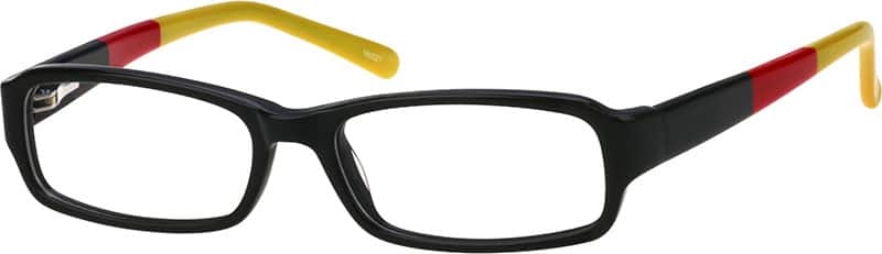 Angle view of Kids’ Rectangle Glasses 180521 in Black