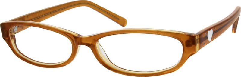 Angle view of Rectangle Glasses 181115 in Brown