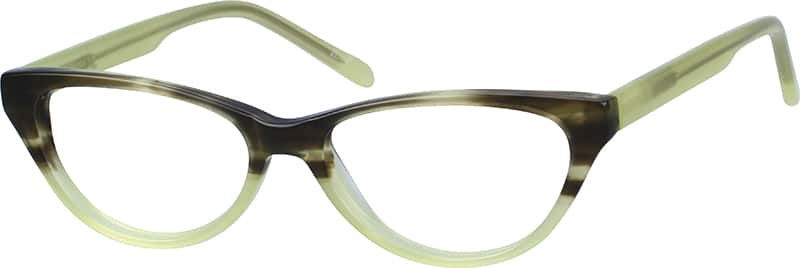 Angle view of Kids' Oval Glasses 181724 in Green