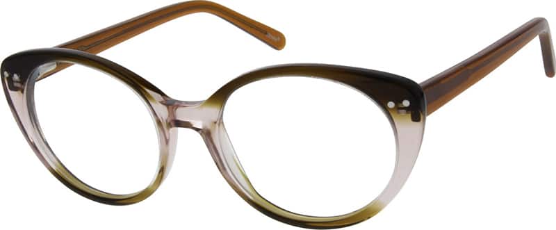 Angle view of Oval Glasses 183415 in Brown