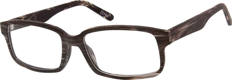Angle view of Rectangle Glasses 185115 in Wood Texture
