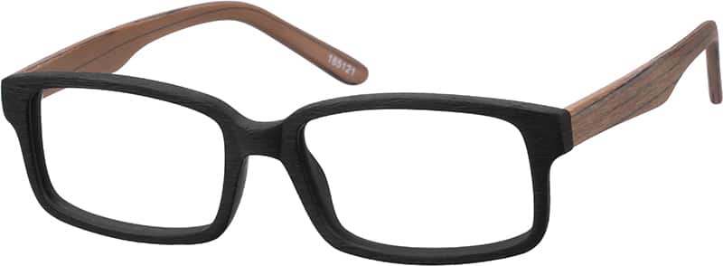 Angle view of Rectangle Glasses 185121 in Black