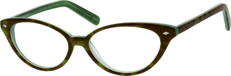 Angle view of Cat-Eye Glasses 186724 in Green