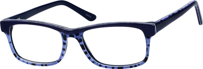 Angle view of Rectangle Glasses 189916 in Blue