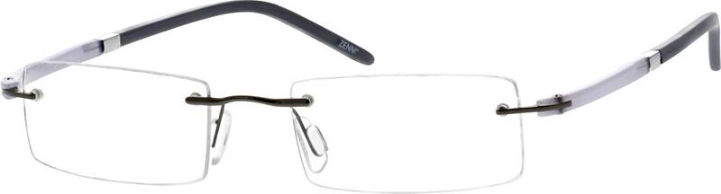 Angle view of Rimless Glasses 190012 in Gray