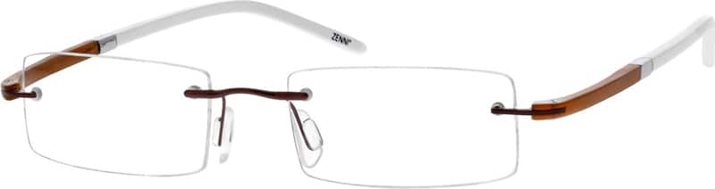 Angle view of Rimless Glasses 190015 in Brown
