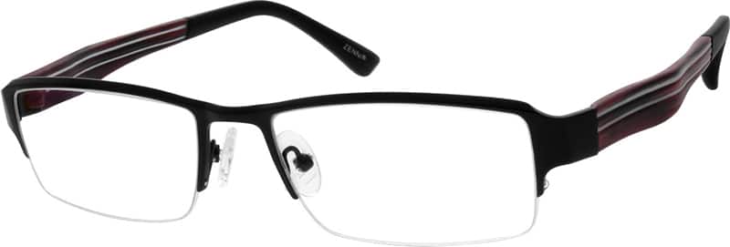 Angle view of Rectangle Glasses 190121 in Black