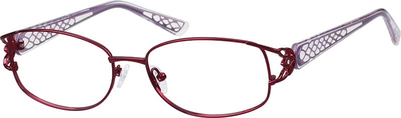 Angle view of Rectangle Glasses 190618 in Red