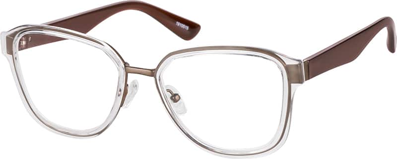 Angle view of Geometric Glasses 1910515 in Brown