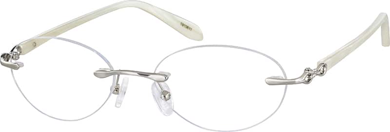 Angle view of Rimless Glasses 1910611 in Silver