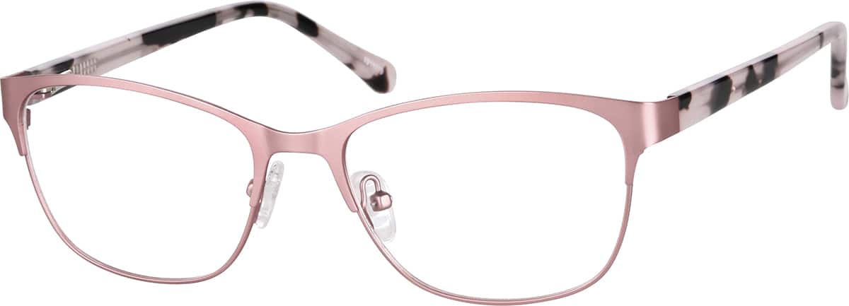 Angle view of Rectangle Glasses 1911119 in Pink