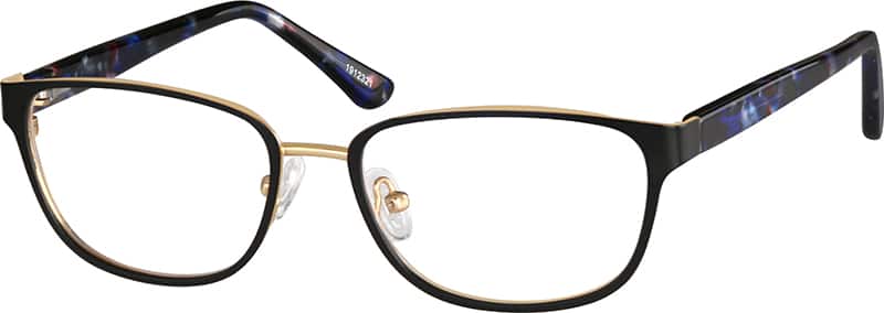 Angle view of Rectangle Glasses 1912321 in Black