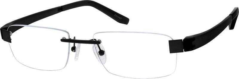 Angle view of Rimless Glasses 191321 in Black