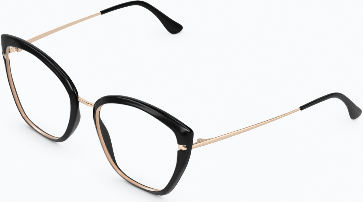 Angle view of Cat-Eye Glasses 1914521 in Black