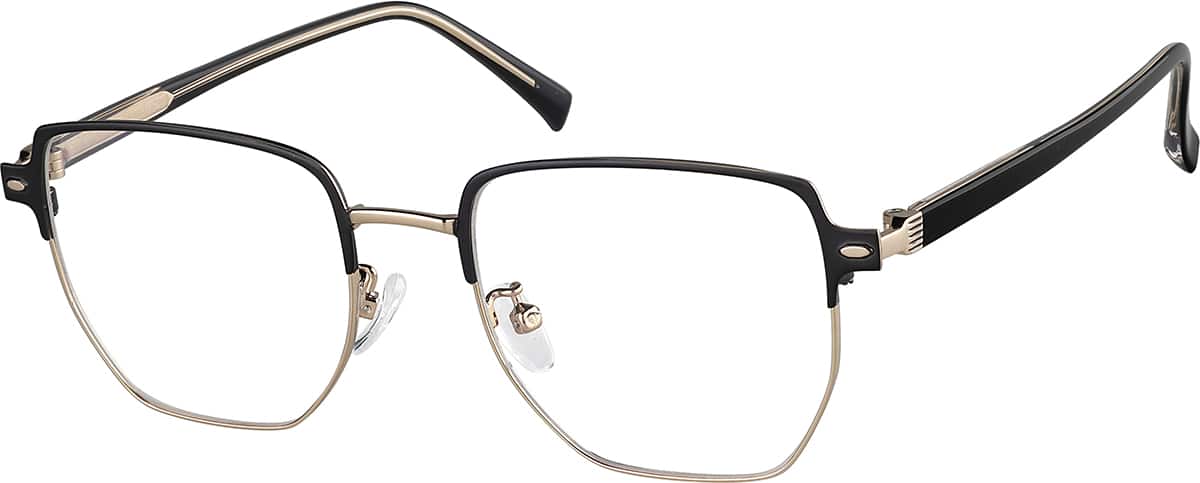 Angle view of Browline Glasses 1914921 in Black