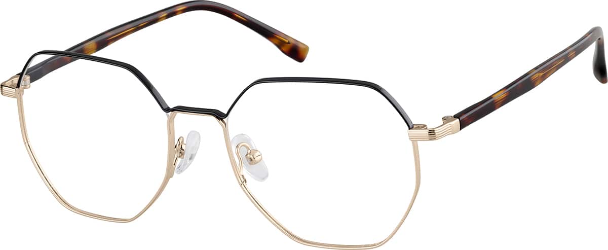 Angle view of Geometric Glasses 1915214 in Gold