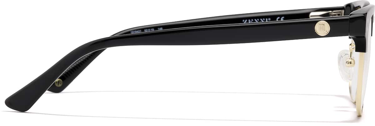 Side view of Scorpio Browline Eyeglasses 1918421 in Black and Gold