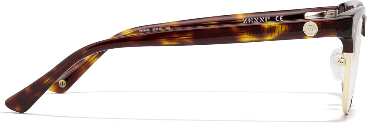 Side view of Scorpio Browline Eyeglasses 1918425 in Tortioseshell and Gold