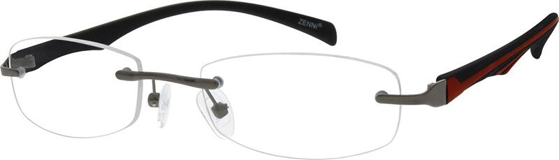 Angle view of Rimless Glasses 192512 in Gray
