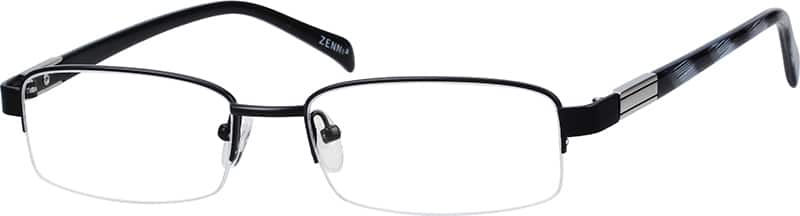 Angle view of Rectangle Glasses 192821 in Black