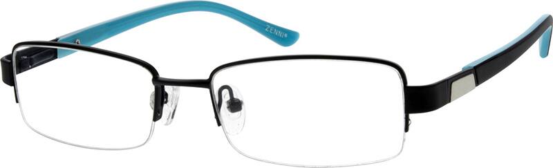 Angle view of Rectangle Glasses 193021 in Black