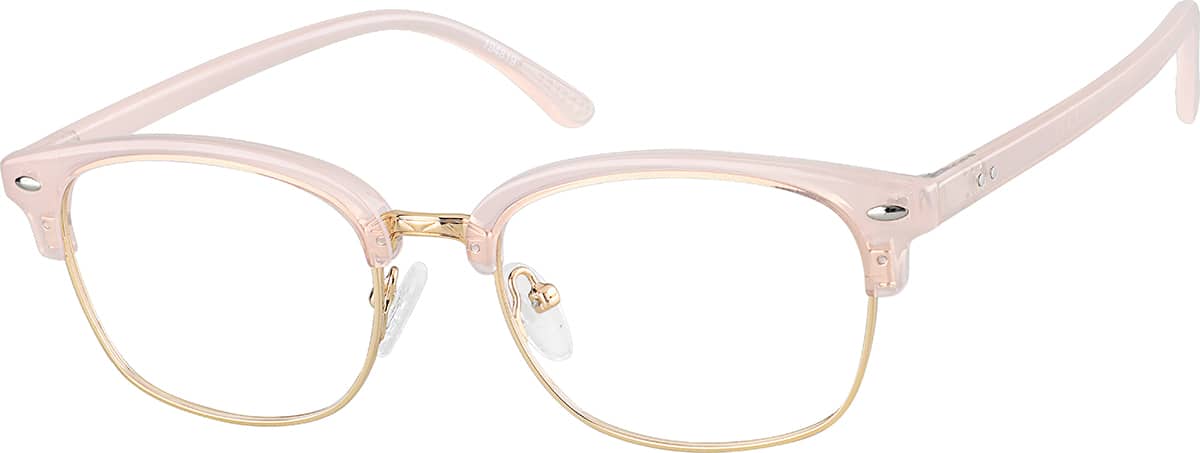 Angle view of Browline Glasses 194819 in Pink
