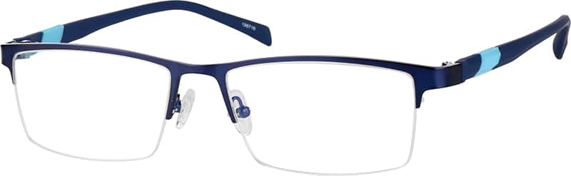 Angle view of Rectangle Glasses 196716 in Blue