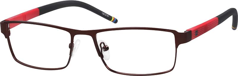 Angle view of Rectangle Glasses 197215 in Dark Brown