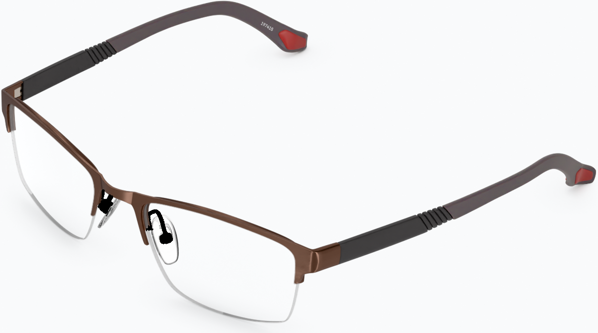 Angle view of Rectangle Glasses 197415 in Brown