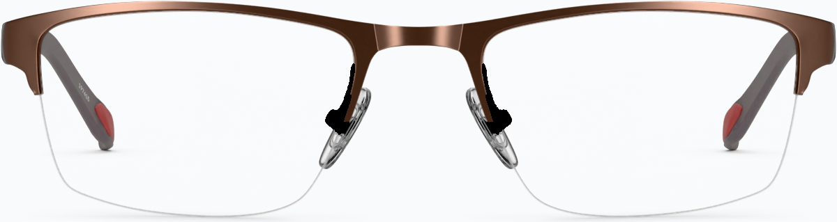 Front view of Rectangle Glasses 197415 in Brown
