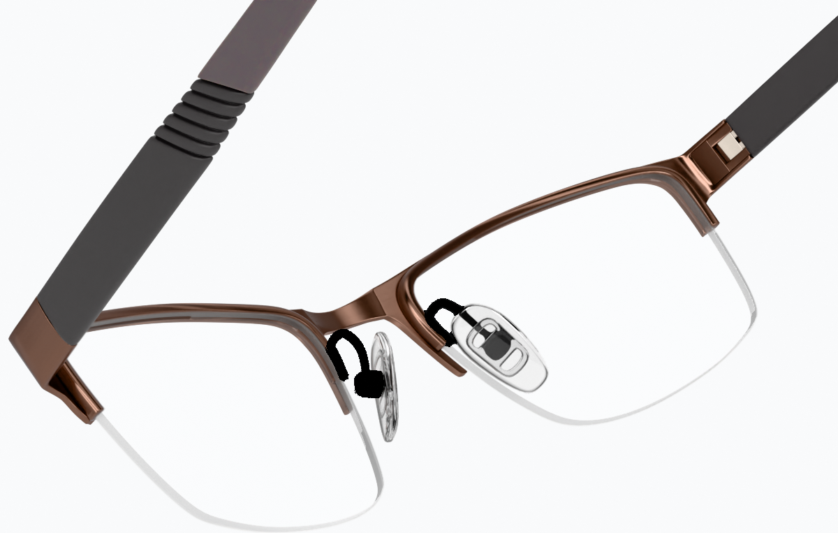 See-through view of Rectangle Glasses 197415 in Brown