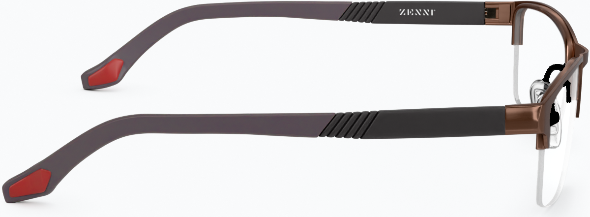 Side view of Rectangle Glasses 197415 in Brown