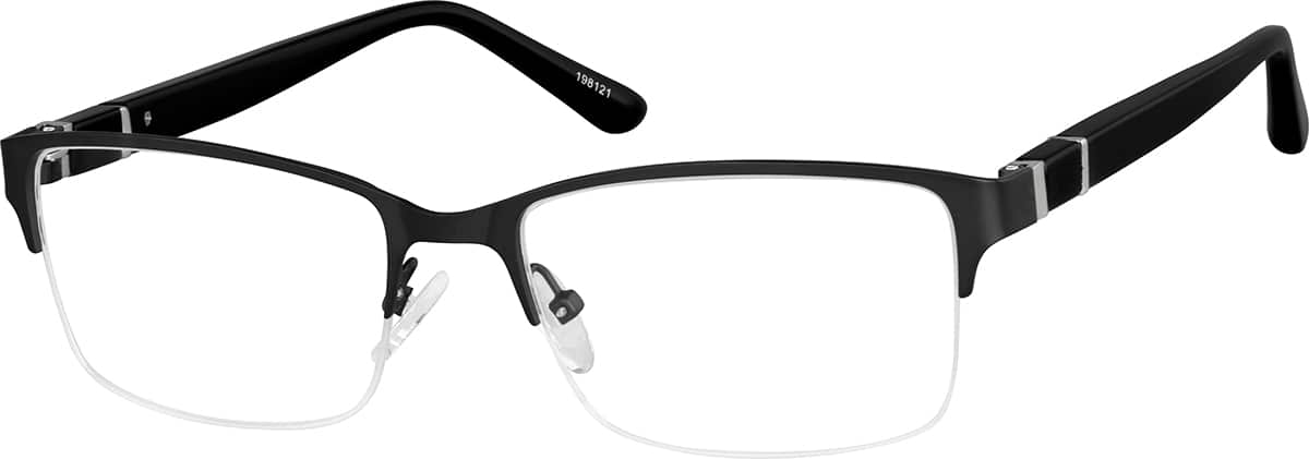 Angle view of Rectangle Glasses 198121 in Black
