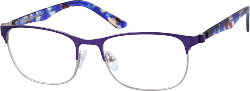 Angle view of Browline Glasses 198417 in Purple