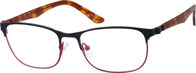 Angle view of Browline Glasses 198421 in Black