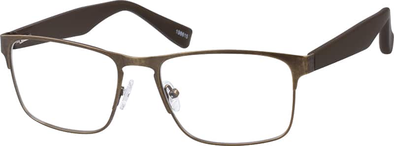 Angle view of Rectangle Glasses 198615 in Brown