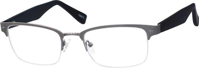 Angle view of Browline Glasses 198812 in Gray