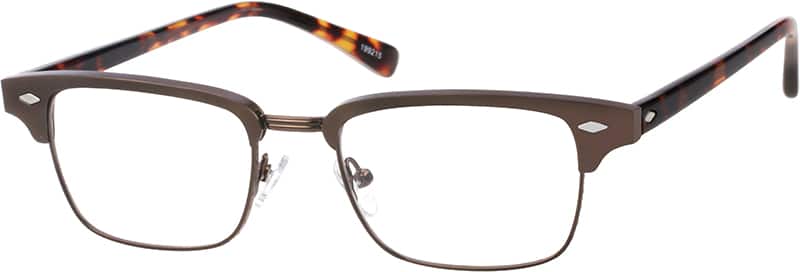 Angle view of Browline Glasses 199215 in Brown