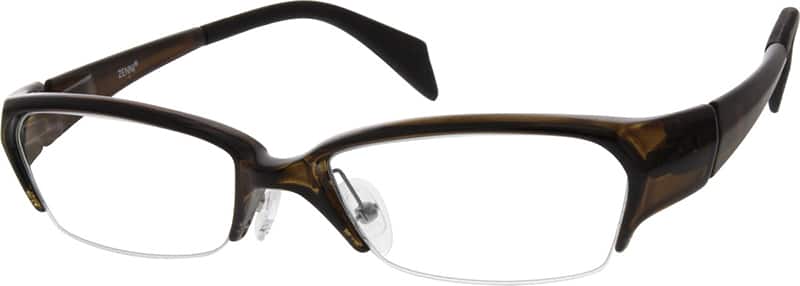 Angle view of Geometric Glasses 200115 in Brown