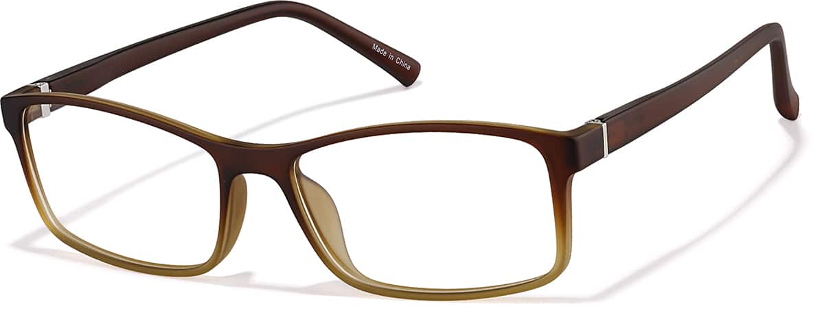 Angle view of Rectangle Glasses 2010615 in Brown