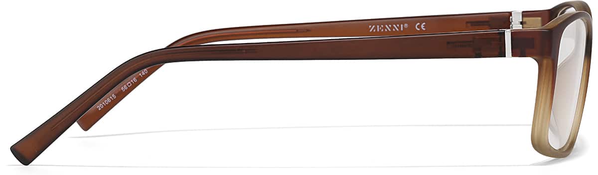 Side view of Rectangle Glasses 2010615 in Brown