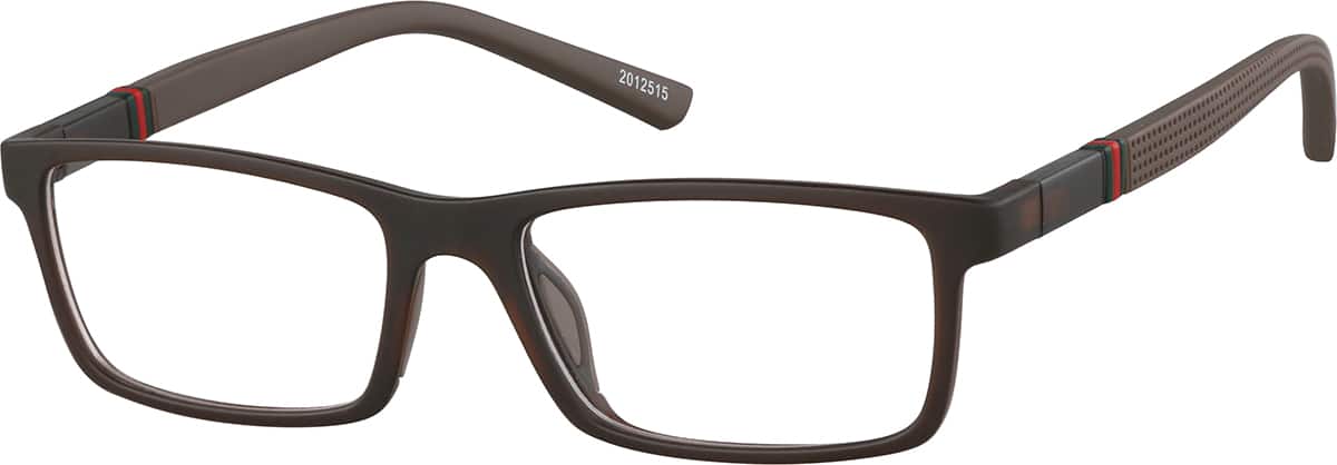 Angle view of Rectangle Glasses 2012515 in Brown