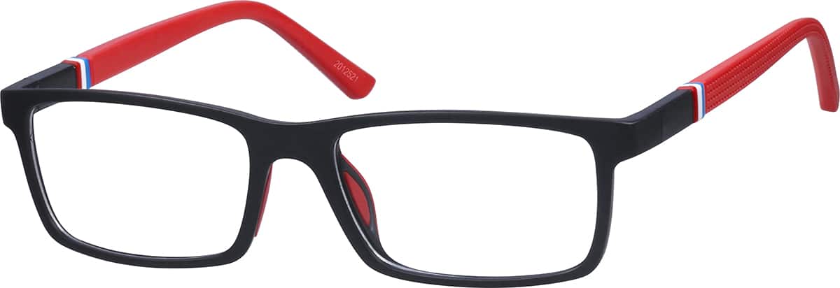 Angle view of Rectangle Glasses 2012521 in Black
