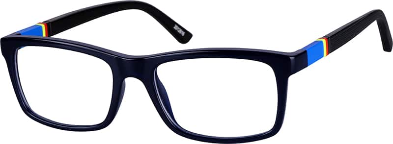 Angle view of Rectangle Glasses 2012616 in Blue