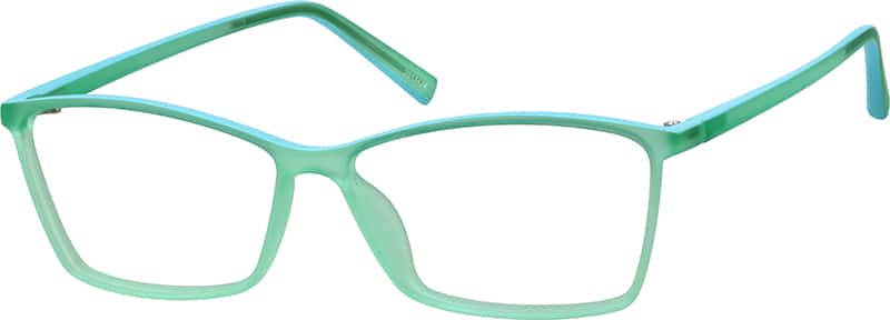 Angle view of Rectangle Glasses 2013424 in Green