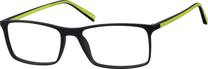 Angle view of Rectangle Glasses 2014121 in Black