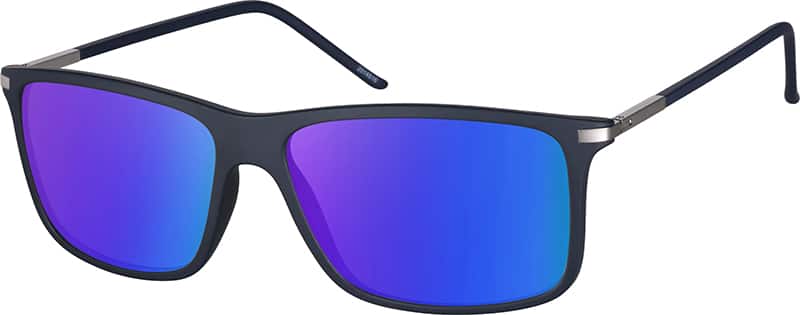 Angle view of Premium Rectangle Sunglasses 2014516 in Blue
