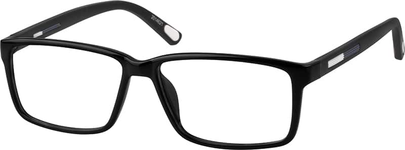 Angle view of Rectangle Glasses 2014621 in Black